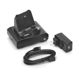 1-slot printer docking cradle; ZQ300 Series; Includes type A to Type C USB Cable and AC to USB Adapter with US power plug (Zebra CRD-MPM-1SCHGUS1-01)