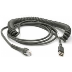 CBAU29C15ZBR CABLE - SHIELDED USB: SERIES A CONNECTOR, 15FT. (4.6M), COILED (Zebra CBA-U29-C15ZBR)