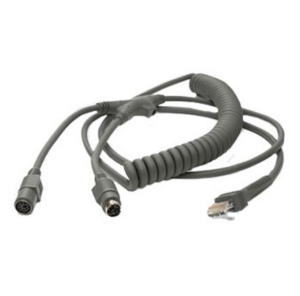 Cable - Keyboard Wedge: 9ft. (2.8m) Coiled, PS/2 Power Port (Zebra CBA-K02-C09PAR)