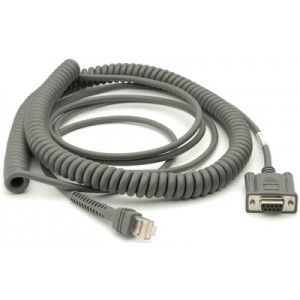 Cable - RS232: 20ft. (6.0m) Coiled, Fujitsu T POS 500 Icl (Zebra CBA-R24-C20ZAR)