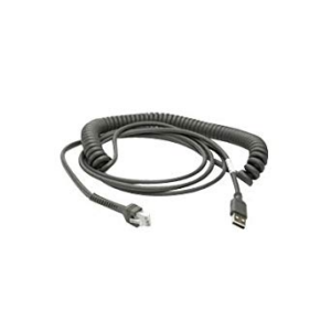 Cable - USB: Series A Connector, 15ft. (4.6m) Coiled (Zebra CBA-U09-C15ZAR)