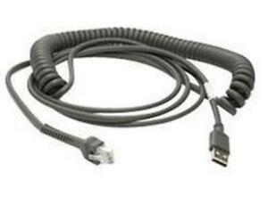 Cable - USB: Series A Connector, 9ft. (2.8m) Coiled (Zebra CBA-U12-C09ZAR)