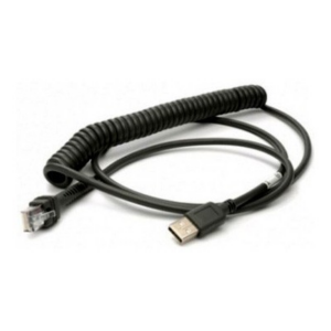 Cable: USB, black, Type A, 2.9m (9.5´), coiled, 5V external power (Honeywell 53-53235-3)