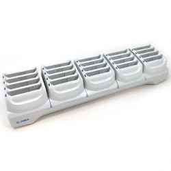 Healthcare 20 slot battery toaster, white, Power supply 100-240 VAC, 12VDC, 9A. PWR-BGA12V108W0WW, DC Cable. CBL-DC-381A1-01, Country-specific AC grounded line cord, All 3 items are sold separately. (Zebra CRD-TC5X-20S4BHC-01)