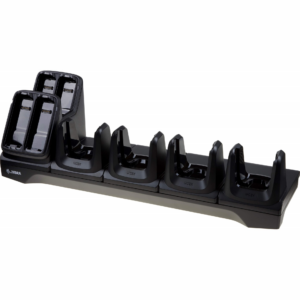 MC22/MC27 4-Slot Terminal Charger with 4-Slot Battery Toaster. Requires: Level VI Power Supply PWR-BGA12V108W0WW, DC Cord CBL-DC-381A1-01 and Country Specific 3 Wire AC Line Cord (Zebra CRD-MC2X-4SC4BC-01)