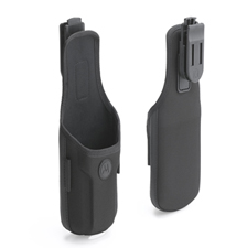 MC9500 Soft Case Holster. MC9500 orientation when holstered is Scan Exit Window down, allowing for easy grip for insertion/removal of the MC9500. (Zebra SG-MC9521110-01R)