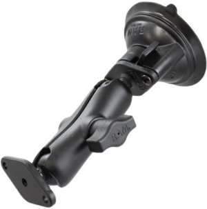 RAM Twist Lock Suction Cup with Double Socket Arm and Diamond Base Adapter; Overall Length: 6.75inch. For the TC75 Vehicle Cradle. (Zebra RAM-B-166U)