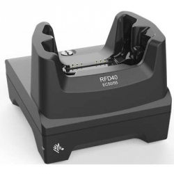 RFD40, 1 Device Slot/0 Toaster Slots, Charge Only Cradle with support for EC50/55. Requires Power Supply (PWR-BGA12V50W0WW), DC Line Cord (CBL-DC-388A1-01), and Country Specific Line Cord. (Zebra CRD1S0T-RFD40-EC5X-CHG-1R)