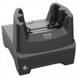 RFD40, 1 Device Slot/0 Toaster Slots, Communication Cradle with support for TC21/26. Requires Power Supply (PWR-BGA12V50W0WW), DC Line Cord (CBL-DC-388A1-01), and Country Specific Line Cord. (Zebra CRD1S0T-RFD40-TC2X-COM-1R)