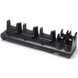 RFD40, 3 Device Slots/4 Toaster Slots, Communication Cradle with support for Universal/3rd Party. Requires Power Supply (PWR-BGA12V108W0WW), DC Line Cord (CBL-DC-382A1-01), and Country Specific Line Cord. (Zebra CRD3S4T-RFD49-UNIV-COM-1R)