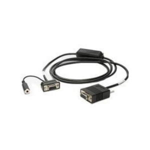 RS-232 Cable Assembly: 9-Pin Female Straight Host Connector with Trigger Jack and Beeper, 6ft. Straight Cable, to be used with General Purpose Fixed Mount Scanners (Zebra 25-13228-03R)
