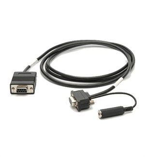 RS-232 Cable Assembly: 9-Pin Female Straight Host Connector with Trigger Jack, 6ft. Straight Cable, to be used with General Purpose Fixed Mount Scanners (Zebra 25-13227-03R)