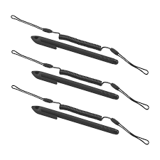 Stylus for capacitive touch panel with coiled tether, 3-pack. Constructed of conductive carbon-filled plastic material. This rigid plastic stylus is optimized for enterprise durability. (Zebra SG-TC7X-STYLUS-03)