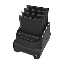 TC51/56 4-slot battery charger, charges four spare batteries. INCLUDES POWER SUPPLY AND DC CABLE. Country specific AC line cord, sold separately. (Zebra SAC-TC51-4SCHG-01)