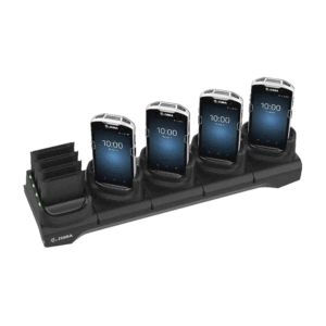 TC51/56 5-Slot Charge Only Cradle with 4-Slot Spare Battery Charger, charges up to 4 devices and up to 4 spare batteries. INCLUDES POWER SUPPLY AND DC CABLE. Country Specific AC Line Cord, Sold Separately. (Zebra CRD-TC51-5SC4B-01)