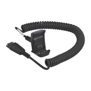 TC8X Headset Adapter Cable. Suppports headsets with quick-disconnect connector and includes a Push-To-Talk button, compatible with RCH51 headset. Used for voice directed picking and Push-To-Talk applications (Zebra CBL-TC8X-AUDQD-01)
