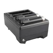 WT6000/RS6000 4Slot Spare Battery Charger, Allows To Charge 4 Spare Batteries For Wearable Terminal Or Ring Scanner. Requires PWR-BGA12V50W0WW, DC cable CBL-DC-388A1-01 and 3-wire grounded country specific AC line cord, sold separately (Zebra SAC-NWTRS-4SCH-01)