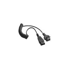 Headset adapter cable with a coiled section for use with the WT4090 and headsets made by VXI, Voxware, 50-11300-050R, and RCH50/RCH51 (Zebra 25-114186-03R)