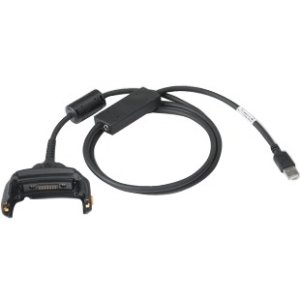 MC55/65/67: USB Charge and Communication Cable from the Terminal to Host system. Charging requires Power Supply PWR-BUA5V16W0WW, DC cable CBL-DC-383A1-01, and country specific two wire ungrounded AC power line cord (Zebra 25-108022-04R)