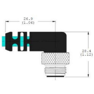 Cognex Right-Angle (135-deg key) Ethernet Cable, 2M (6') [Cognex CCB-84901-7005-02]