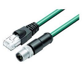 Ethernet cable, Cat6a, M12 to RJ45, straight, 15m [Cognex CCB-ENET-S001-15]