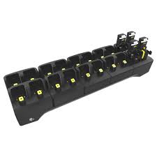 RS6100 20-Slot Ring Scanner Charger, Allows Charging of 20 RS6100 ring scanners. Requires PWR-BGA12V108W0WW, DC line cord CBL-DC-382A1-01 and 3-wire grounded country specific AC line cord, sold separately. (Zebra CRD-RS61-20SCHG-01)