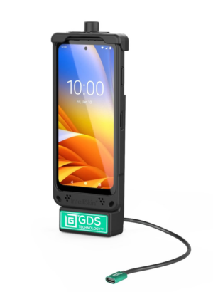 RAM GDS Vehicle Dock with IntelliSkin (3PTY-RAM-GDS-SKIN-ZE37, sold separately) is a spring-loaded, quick release holder (Zebra 3PTY-RAM-GDS-DOCK-V3CPAU)