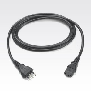 AC Power cord, 6 feet or 1.8 meters, grounded, 3-prong, CIE 23-16 plug. Associated country: Italy. Zebra 50-16000-671R